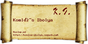 Komlós Ibolya névjegykártya