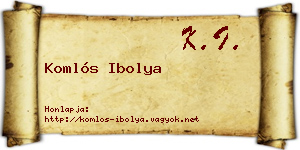 Komlós Ibolya névjegykártya