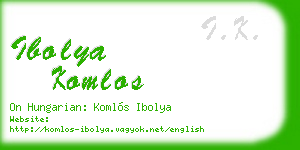 ibolya komlos business card